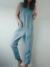 Load image into Gallery viewer, Cotton And Linen Vacation Casual Jumpsuit