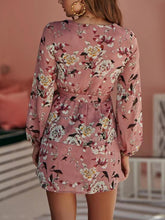 Load image into Gallery viewer, Long Sleeve Floral Waist Dress