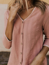 Load image into Gallery viewer, Pink Casual Long Sleeve Buttoned Shirts &amp; Tops