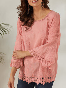 Fashion Vintage Loose Casual Lace Top