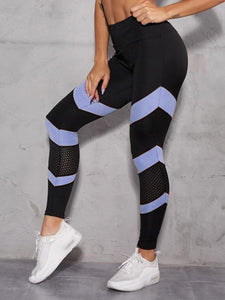 Mesh Patchwork High Waist Yoga Pants