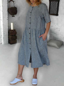 Cotton Linen Casual Dress