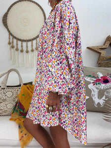 Floral Print Long Sleeve Casual Dress