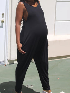 Maternity Vest Solid Color Jumpsuit