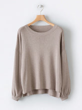 Load image into Gallery viewer, Crew Neck Casual Lantern Sleeve Knit Sweater