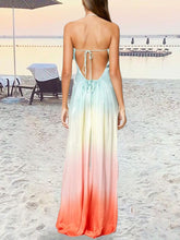 Load image into Gallery viewer, Sexy Casual Rainbow Halter Dress