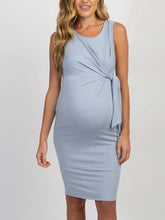 Load image into Gallery viewer, Sleeveless Gathered Side Tie Maternity Dress