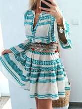 Load image into Gallery viewer, Vacation V-neck Boho Print Dress