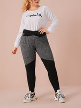 Load image into Gallery viewer, Plus Size Crisscross Waist Two Tone Leggings