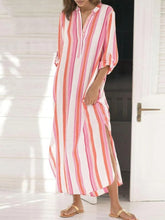 Load image into Gallery viewer, Striped Long Sleeve Casual Shirt Dress