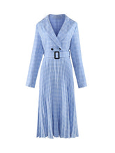 Load image into Gallery viewer, Fashion Retro Professional Plaid Pleated Long Dress