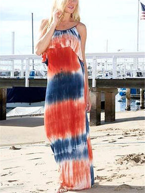 Bohemian Casual Loose Tie Dye Camisole Dress