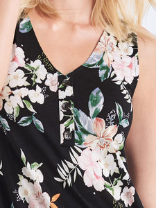 Buttoned Detail Sleeveless Dress