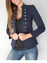 Load image into Gallery viewer, Autumn and Winter Slim Double-Breasted Solid Color Long-Sleeved Small Blazer