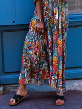 Load image into Gallery viewer, V Neck Multicolor Paneled Maxi Dresses