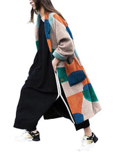 Load image into Gallery viewer, Autumn and winter fashion loose lapel printed long sleeve pocket coat