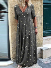 Load image into Gallery viewer, Bohemian Vintage Elegant Polka Dot Maxi Dress