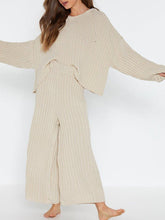 Load image into Gallery viewer, Hooded Long Sleeve Knit Solid Two Piece Suit