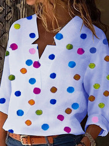 Fashion Loose Casual Polka Dot Shirt Top