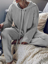 Load image into Gallery viewer, Hooded Knit Two-piece Suit