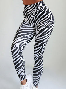 Sexy Zebra Print High Waist Yoga Pants