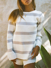 Load image into Gallery viewer, Back Strap Striped Knit Suits