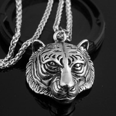 Hip Hop Rock Stainless Steel Jewelry Tiger Head Necklace