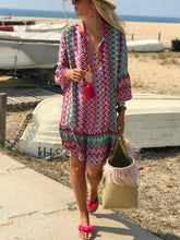 Load image into Gallery viewer, Printed cotton and linen dress