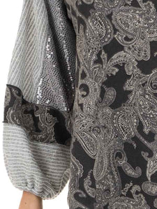 Crew Neck Long Sleeve Embroidered Blouse