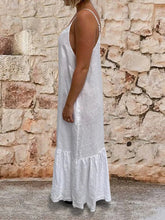 Load image into Gallery viewer, Pockets Spaghetti Linen Maxi Dresses
