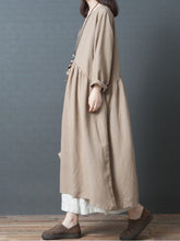 Load image into Gallery viewer, Casual Loose Cotton and Plain Color Long-Sleeved Dress