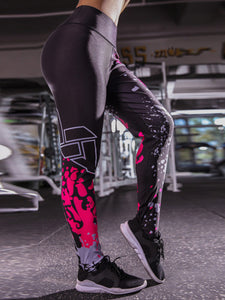 Women's Fitness Yoga Leggings Printed High-waist Workout Leggings