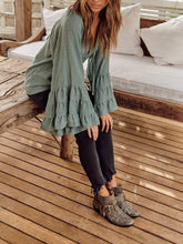 Load image into Gallery viewer, Stylish V Neck Butterfly Sleeves Blouse