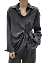 Load image into Gallery viewer, Fashion Solid Color Irregular Fold Collar Shirt