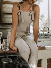 Load image into Gallery viewer, Linen Overalls Casual Jumpsuit with Pocket