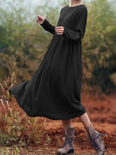 Load image into Gallery viewer, Casual And Comfortable Round Neck Long Sleeve Dress