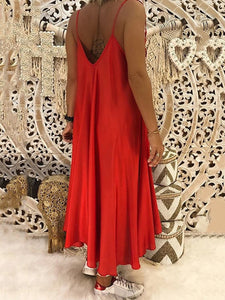 Holiday Sleeveless Solid Color Dress