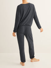 Load image into Gallery viewer, Fashion Round Neck Long Striped Pajamas Casual Suit