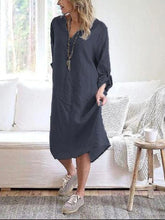 Load image into Gallery viewer, Cotton and Linen Casual Dress