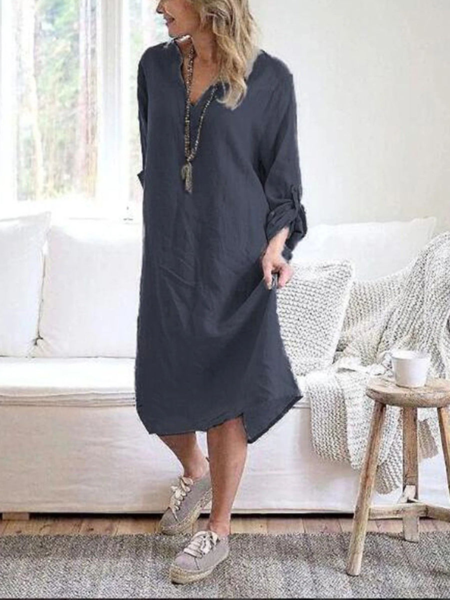 Cotton and Linen Casual Dress