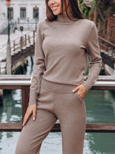 Load image into Gallery viewer, Turtleneck Knitted Loose Two-piece Suit