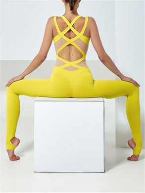 Sexy Backless Contrast Stitching Yoga Pants