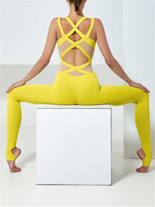 Sexy Backless Contrast Stitching Yoga Pants