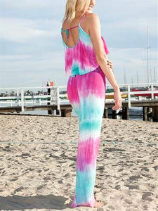 Bohemian Casual Loose Tie Dye Camisole Dress