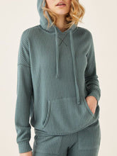 Load image into Gallery viewer, Long Sleeve Solid Color Hooded Drawstring Knit Two-piece Suit