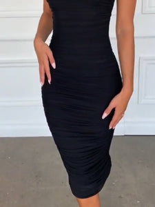 Sexy Tight Strap Sleeveless Hip Wrap Dress