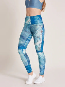 Abstract Glacier Print High Waist Yoga Tights