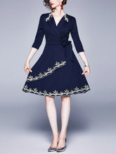 Load image into Gallery viewer, Vintage Waist Embroidered Long A-line Skirt