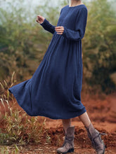 Load image into Gallery viewer, Casual And Comfortable Round Neck Long Sleeve Dress