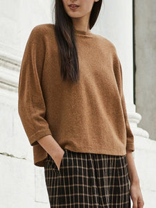 Crew Neck Casual Knit Pullover